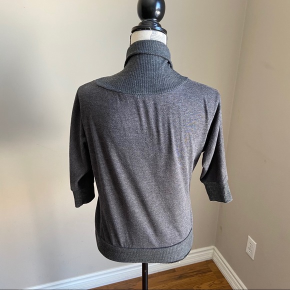 Ginger G 3/4 sleeves open front grey cardigan M - Picture 3 of 5